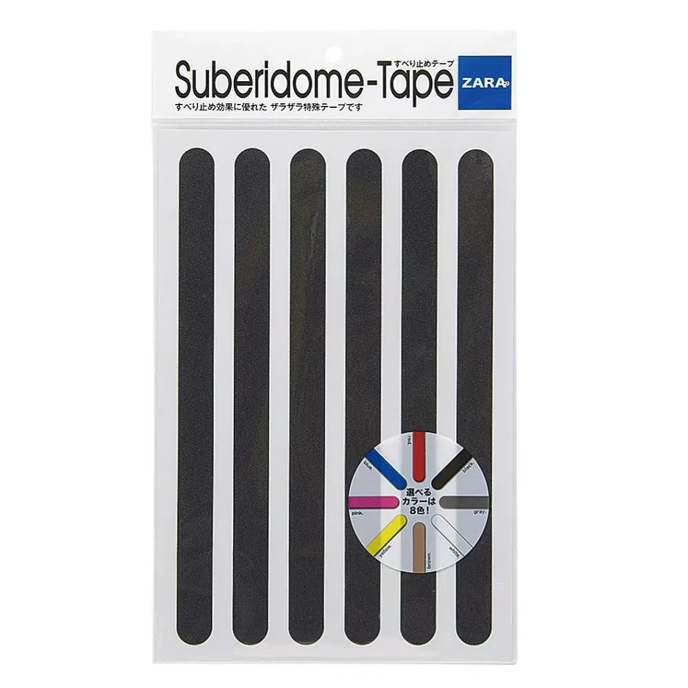 Banda adeziva antiderapare, din granule abrazive, tip fasii, 6 buc, 28cm - Negru