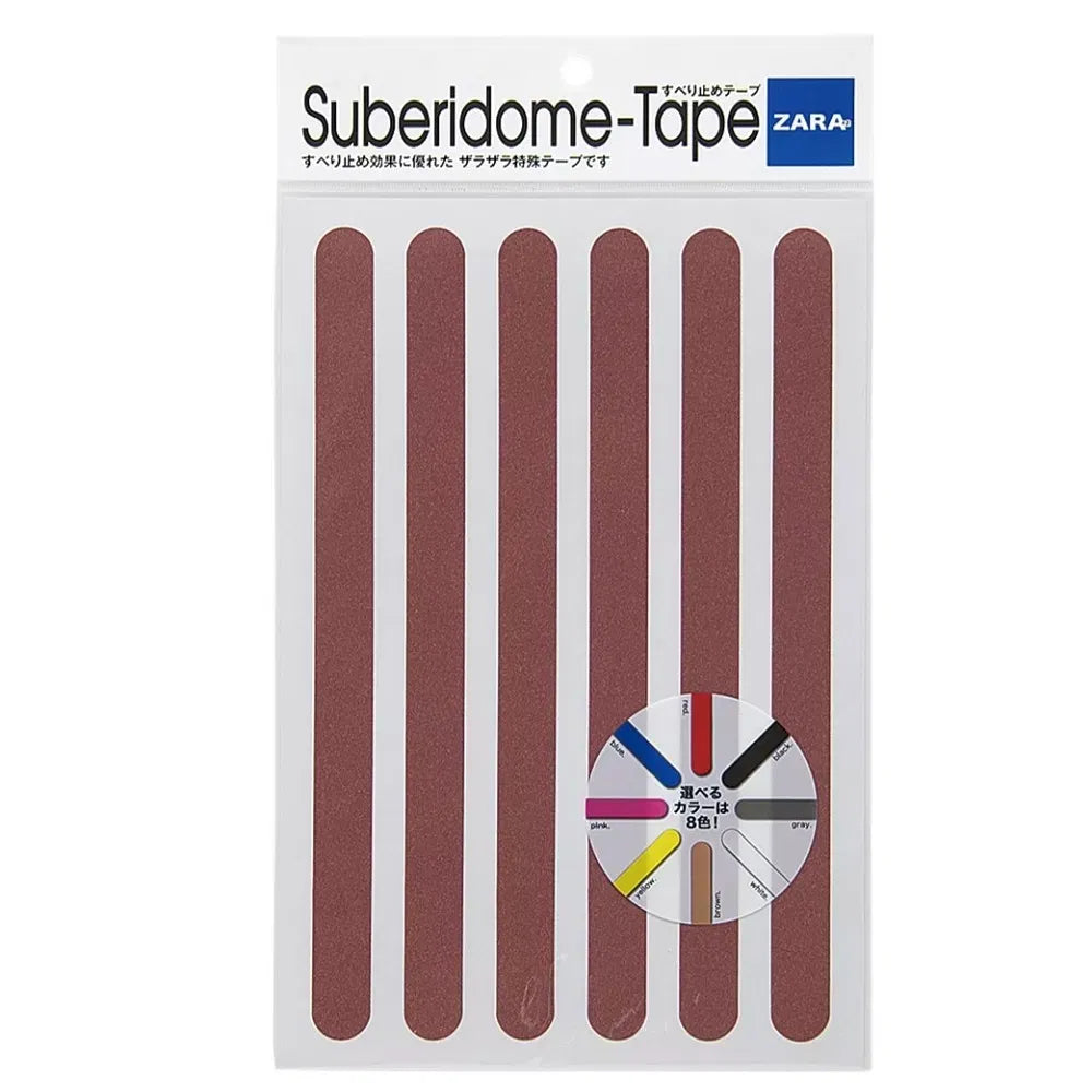 Banda adeziva antiderapare, din granule abrazive, tip fasii, 6 buc, 28cm - Maro