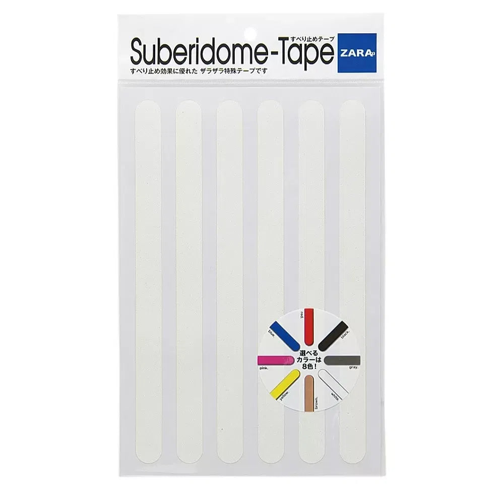 Banda adeziva antiderapare, din granule abrazive, tip fasii, 6 buc, 28cm - Alb