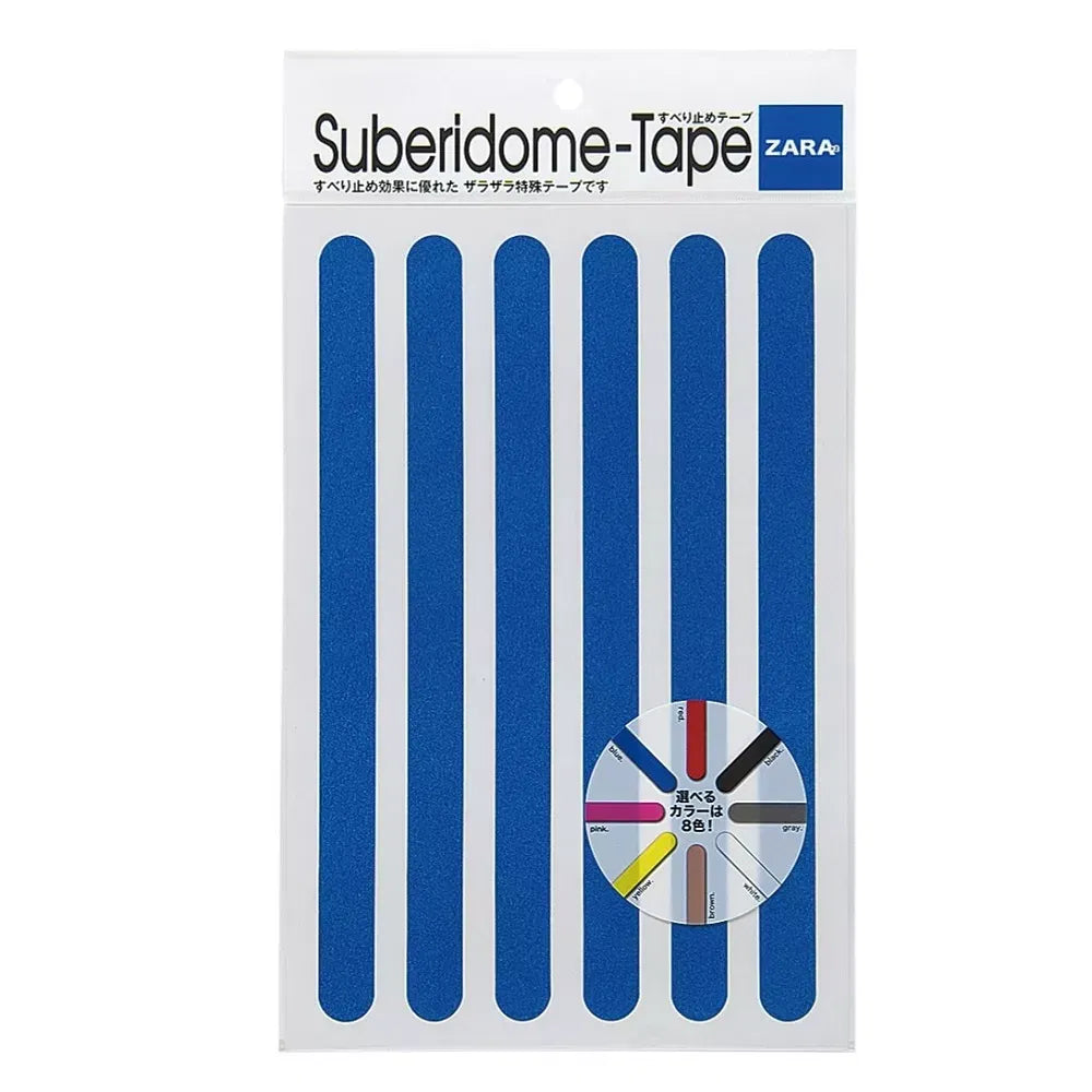 Banda adeziva antiderapare, din granule abrazive, tip fasii, 6 buc, 28cm - Albastru