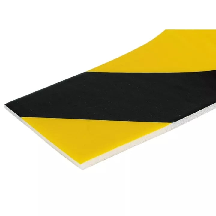 Banda adeziva buretata, din spuma, pentru avertizare, 3m, negru/galben