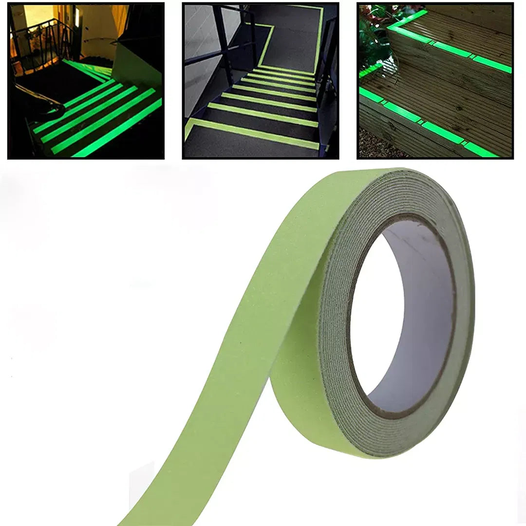 Banda antiderapare, din particule minerale, adeziva, 5m, fosforescenta
