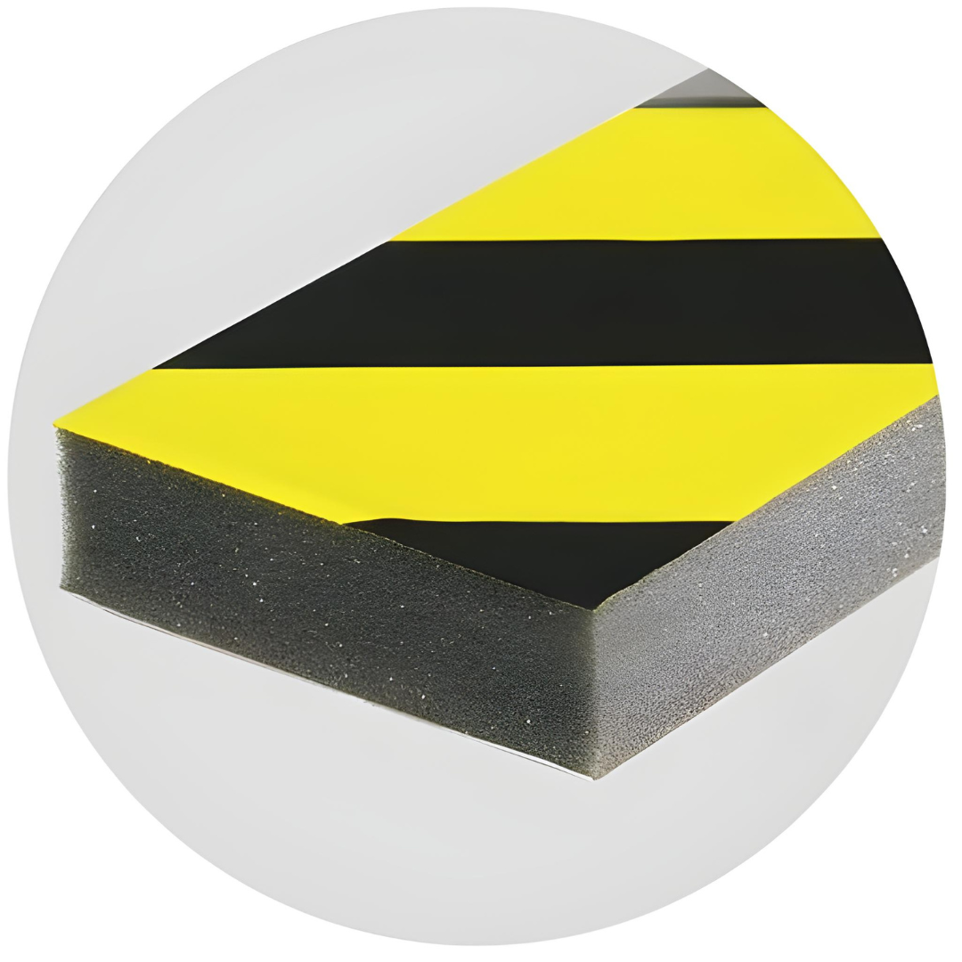 Banda autoadeziva burete, din spuma, pentru etansare, 1m, negru/galben - 10cm(l)x1M(L)x30mm(h)