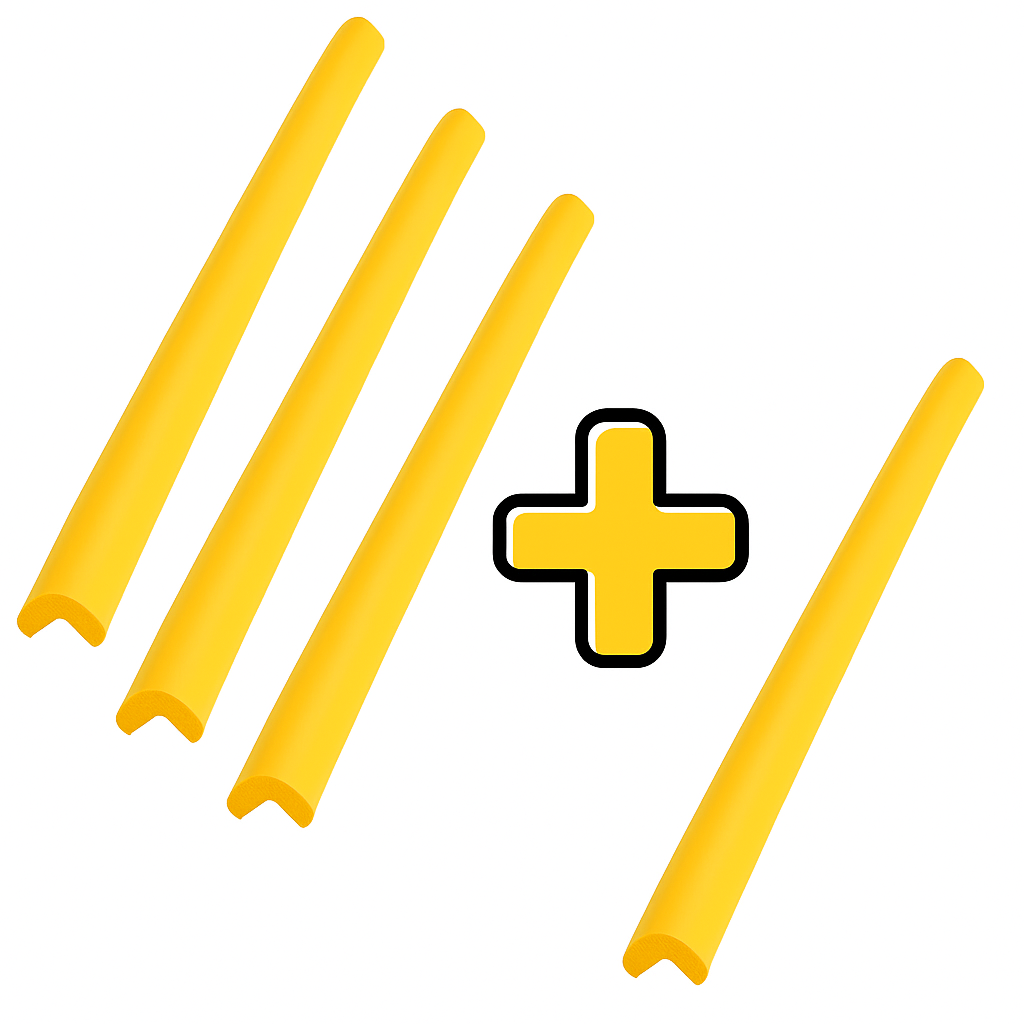 Banda protectie muchii, din spuma de cauciuc, 5.5x90cm, uz industrial, 3+1 Gratuit - Galben