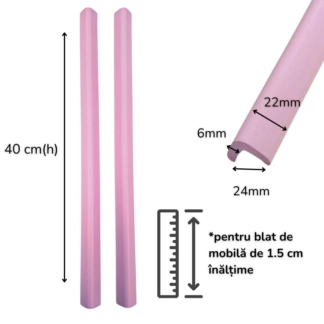 Banda Protectie Muchii Si Margini Set 2 buc 40cm Spuma Mov Pastel | Carboysafety