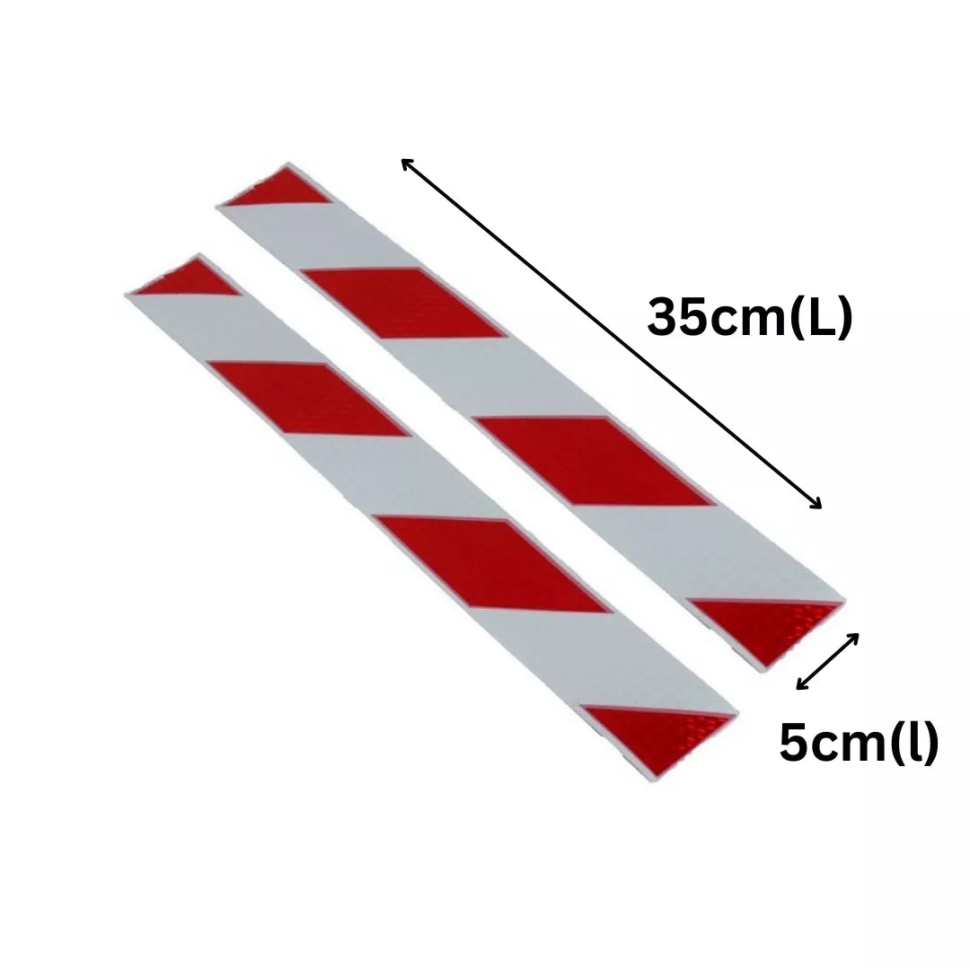 Banda reflectorizanta autoadeziva, din adeziv poliacrilic, alb/rosu, 5X35cm, 2 buc