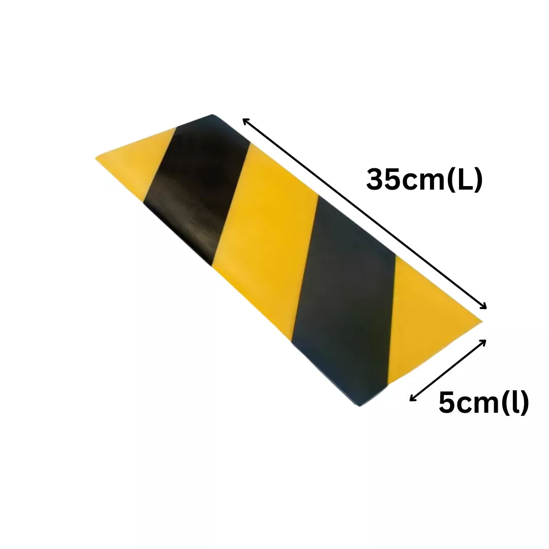 Banda reflectorizanta autoadeziva, din adeziv poliacrilic, negru/galben, 5X35cm, 2 buc