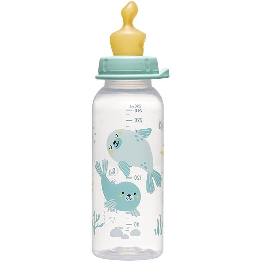 Biberon Family PP cu tetina anti-colici din latex natural, 250 ml, de la 6 luni, debit mediu (M), nip 35007 - Default Title