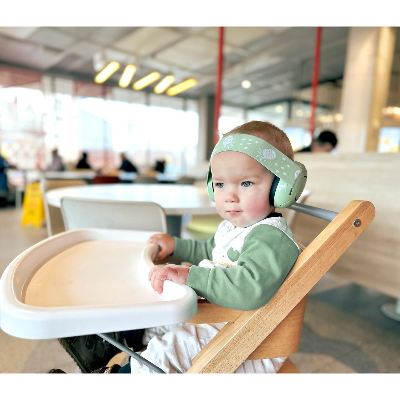 Casti antifonice pentru bebelusi, de la 0+ luni, 2 bentite reglabile, SNR 25, verde, MINI