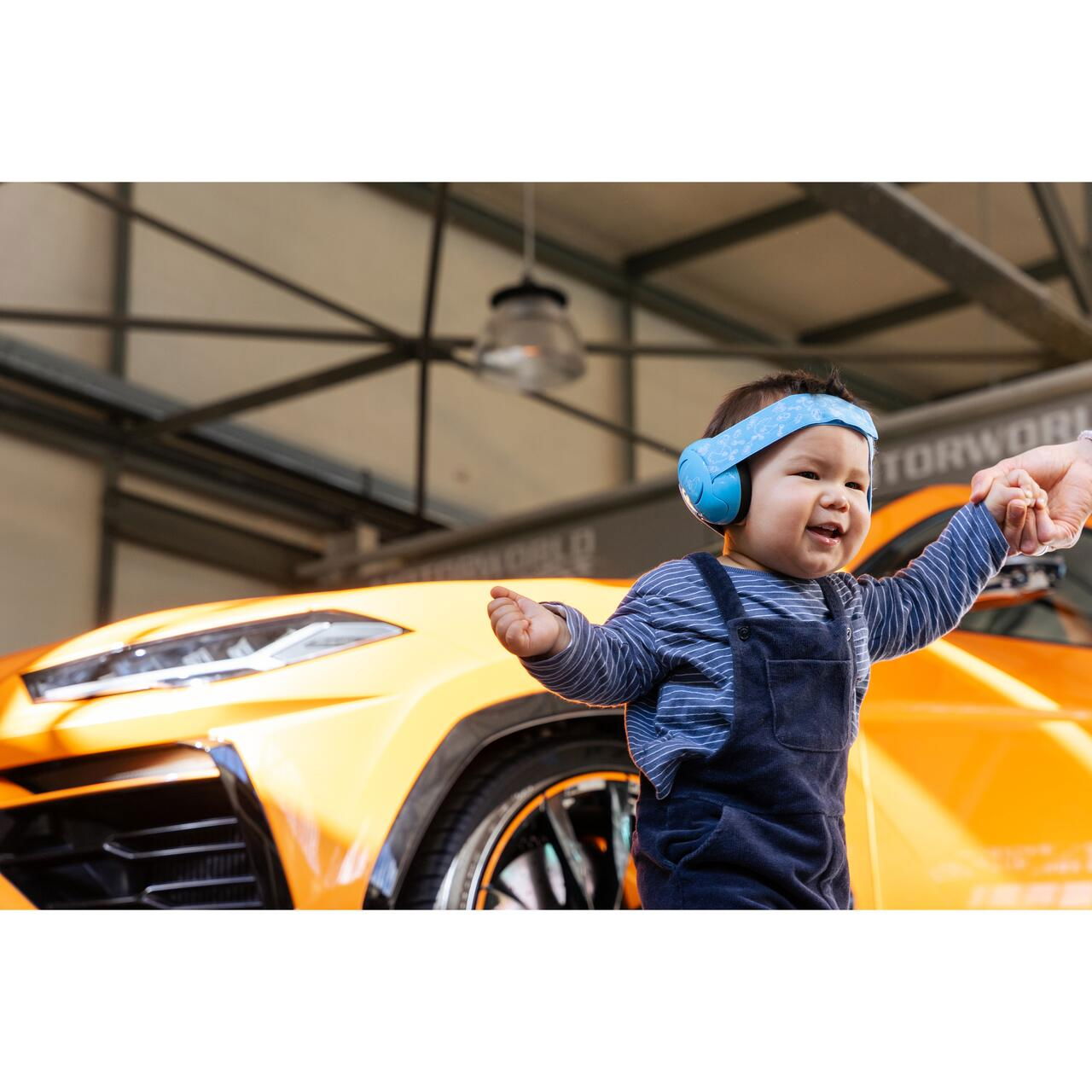 Casti antifonice pentru bebelusi, ofera protectie auditiva de la 0+ luni, 2 bentite reglabile, SNR 25, albastru, SCHALLWERK MINI