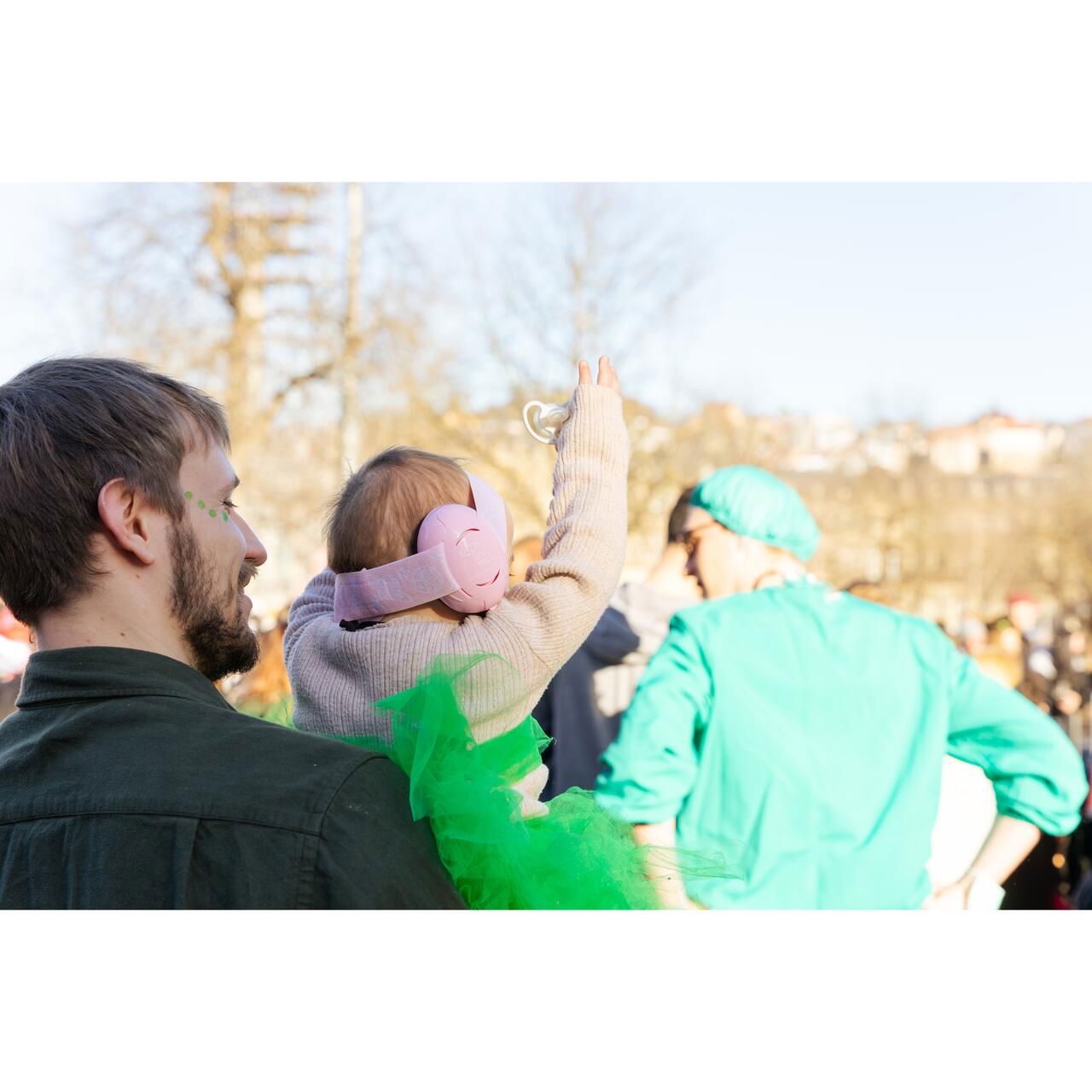 Casti antifonice pentru bebelusi, ofera protectie auditiva de la 0+ luni, 2 bentite reglabile, SNR 25, roz, SCHALLWERK MINI