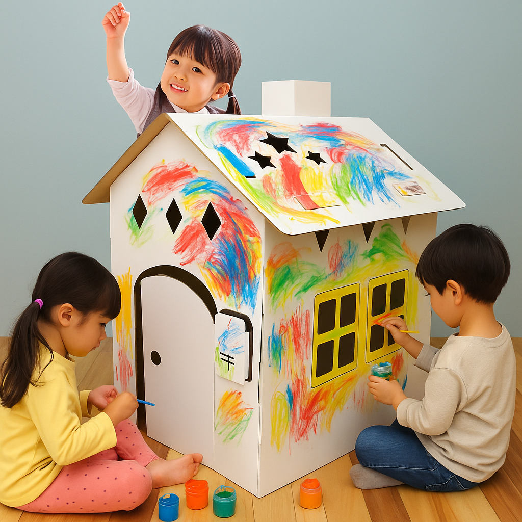 Căsuță pentru copii de colorat – joc creativ cu accesorii