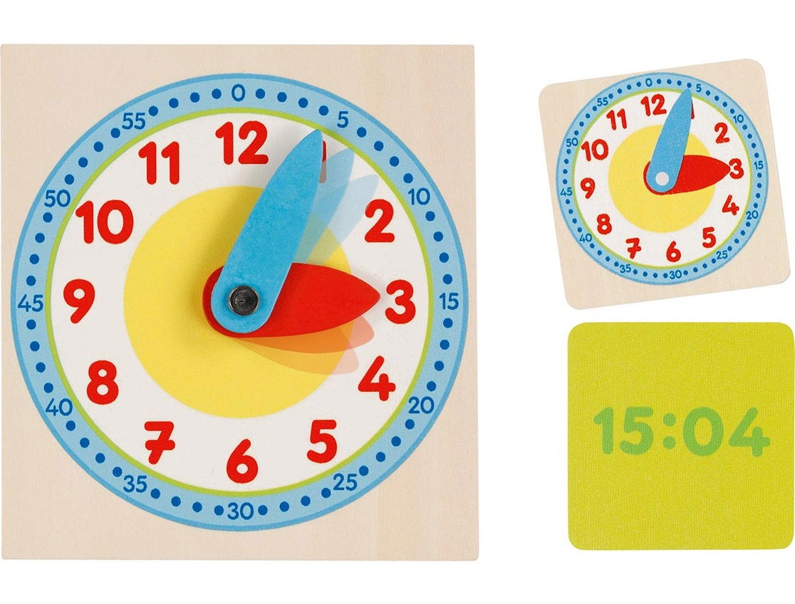 Ceas copii pentru învățarea orei – set educativ Goki din lemn - Default Title