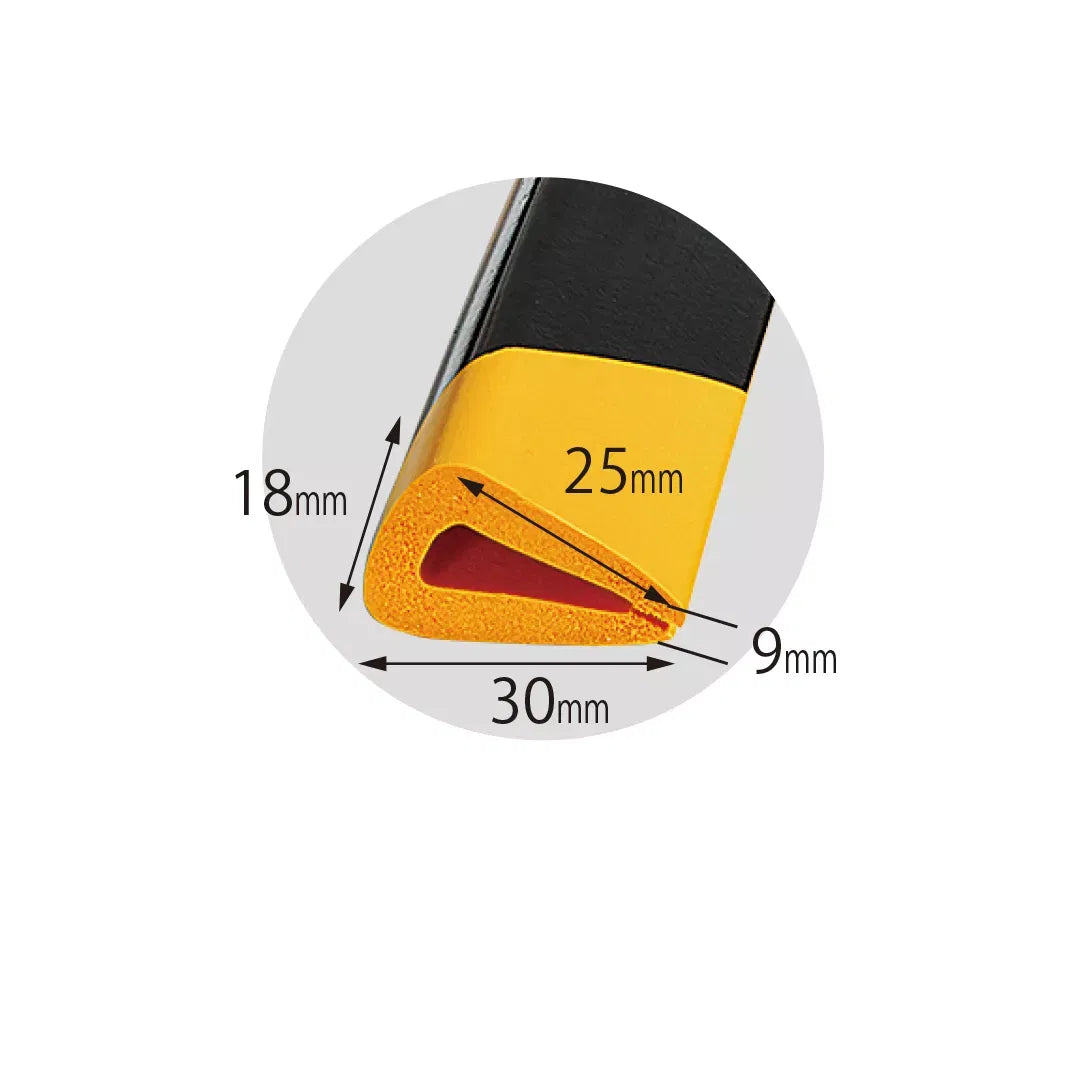 Cheder cauciuc, uz universal, negru-galben, 90cm