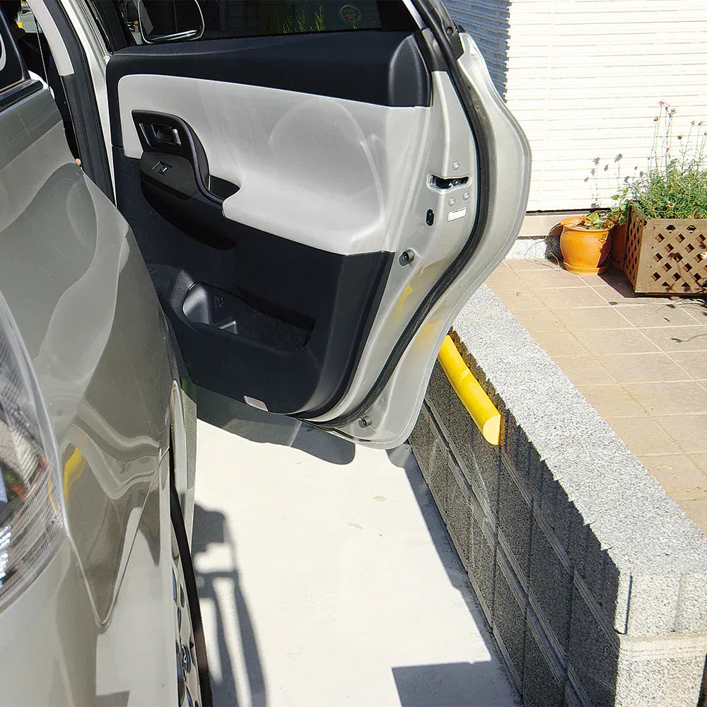 Coltar protectie perete, semicilindric, din spuma, negru/galben, 50x400x26mm