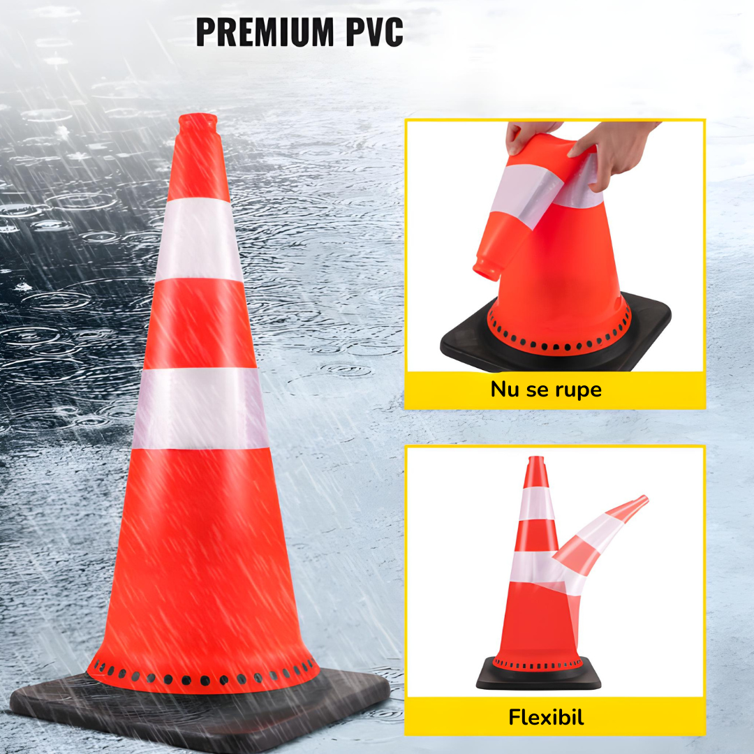 Con Semnalizare Reflectorizant PVC 70 cm Trafic | Carboysafety