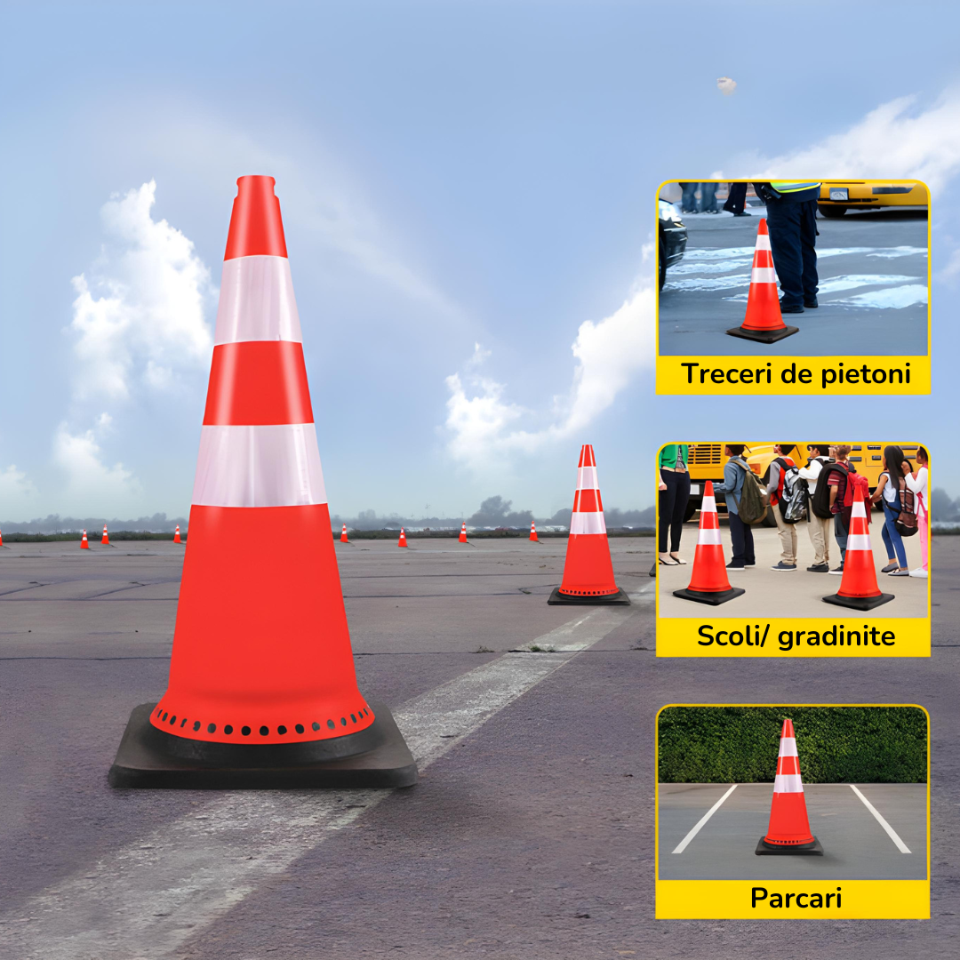 Con Semnalizare Reflectorizant PVC 70 cm Trafic | Carboysafety