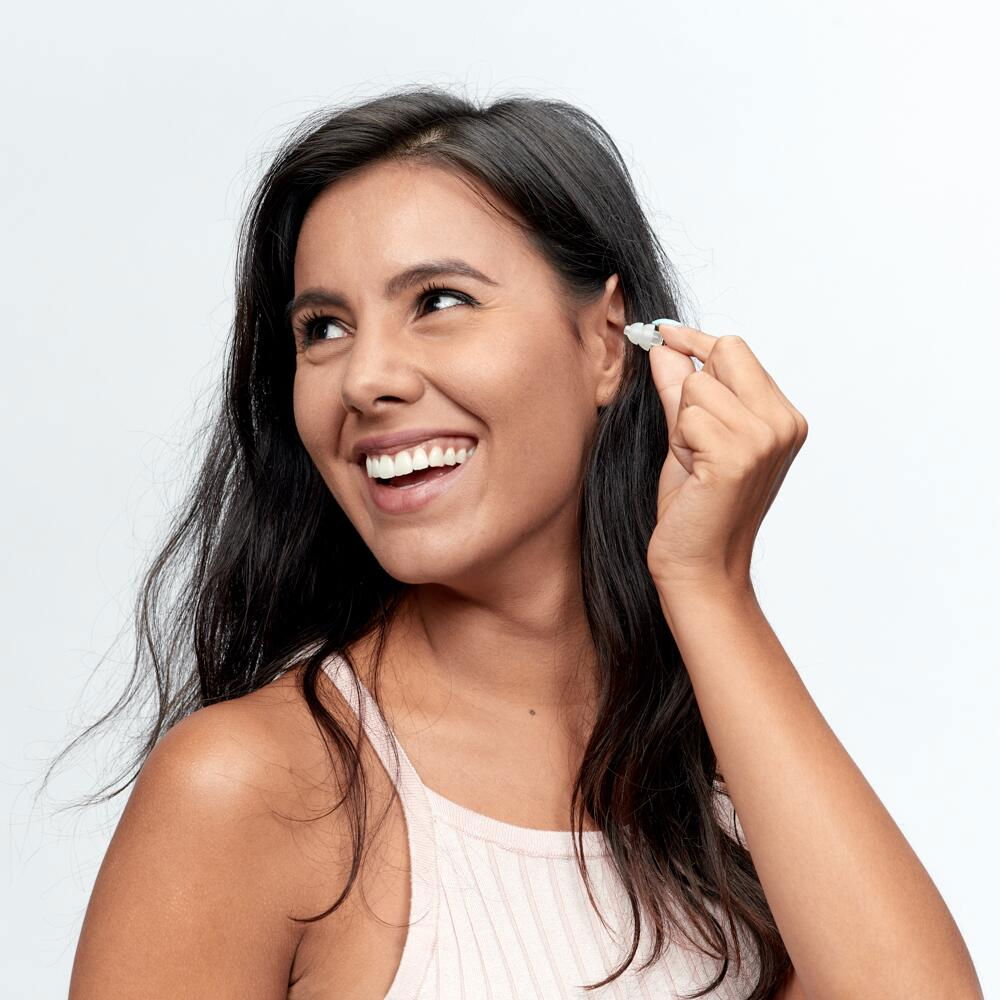 Dopuri de urechi antifonice pentru adulti cu filtru special pentru muzica, reutilizabile, transparente, protectie zgomote SNR 19dB, ALPINE PartyPlug