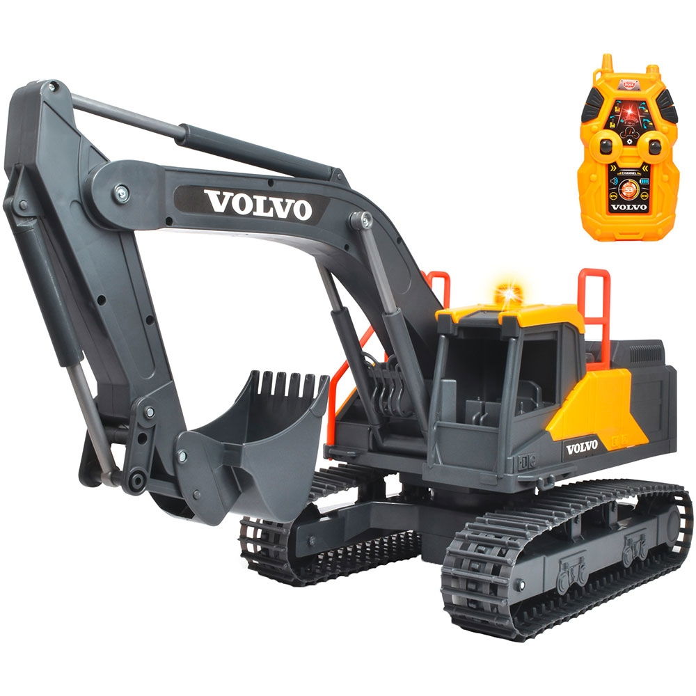 Excavator Dickie Toys Volvo Mining Excavator 60 cm cu telecomanda, lumini si sunete gri - Default Title