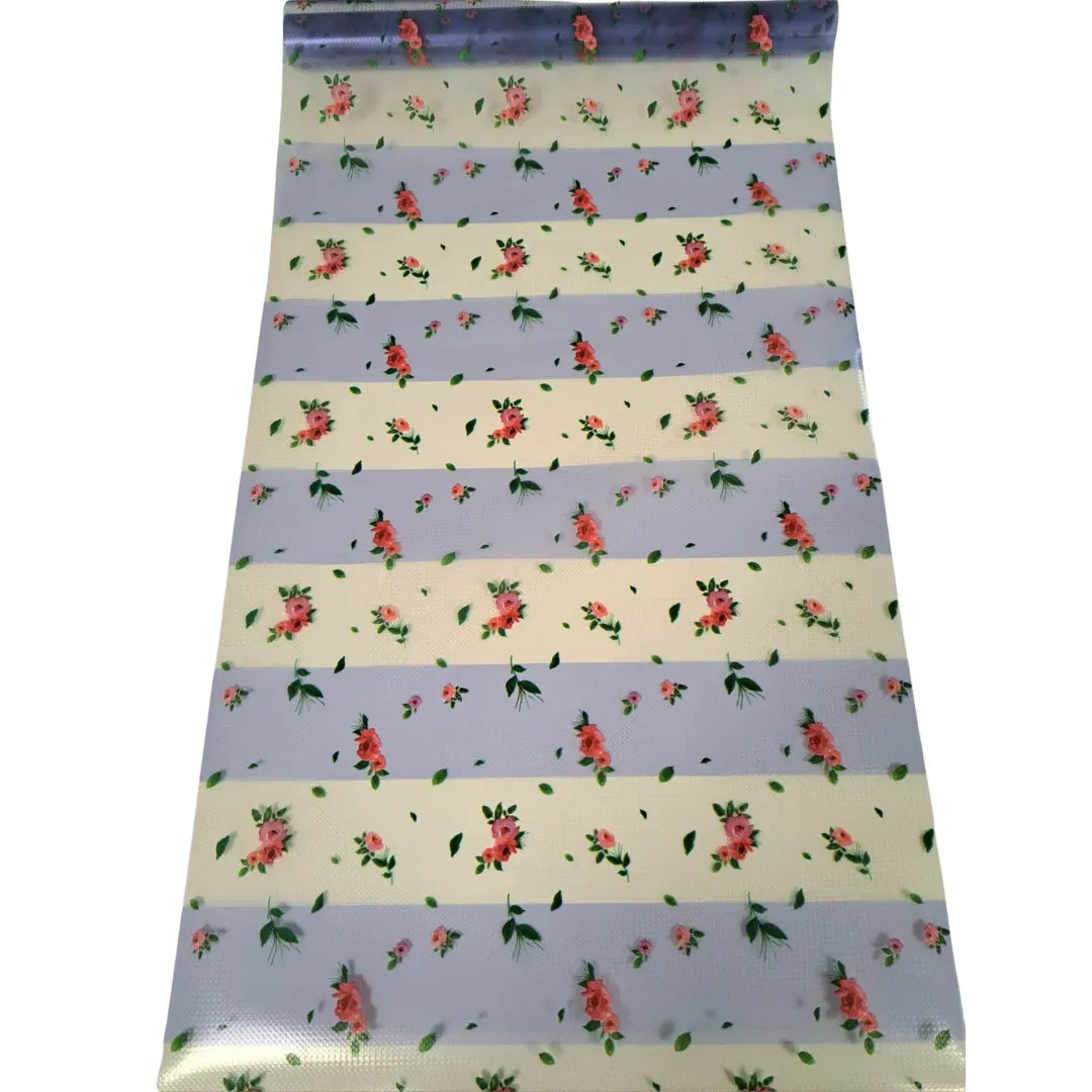 Folie antialunecare sertare, din EVA, model floral, 1.5m