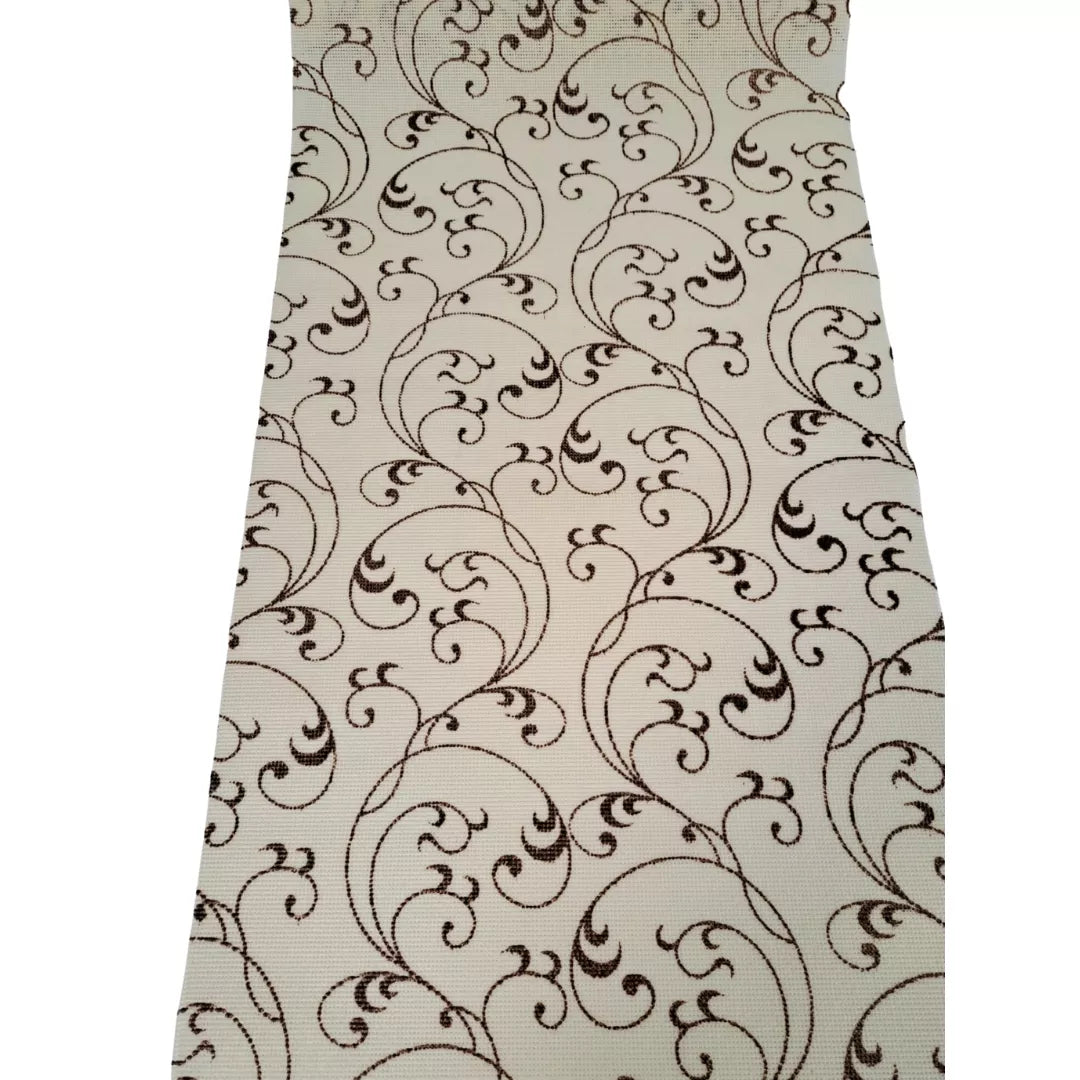 Folie antialunecare si protectie sertare, din EVA, alba cu model floral, 1.25m