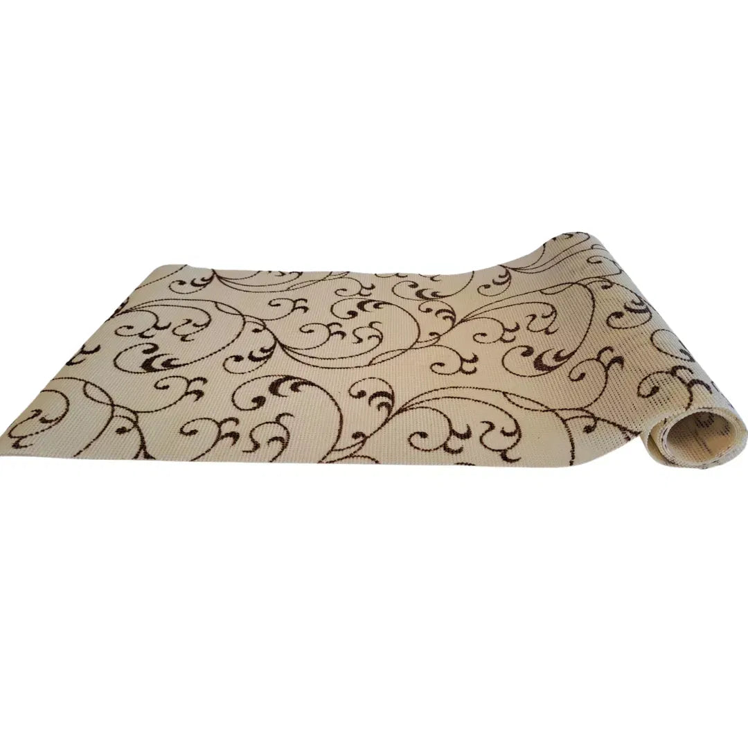 Folie antialunecare si protectie sertare, din EVA, alba cu model floral, 1.25m - 30cm x 1.25m