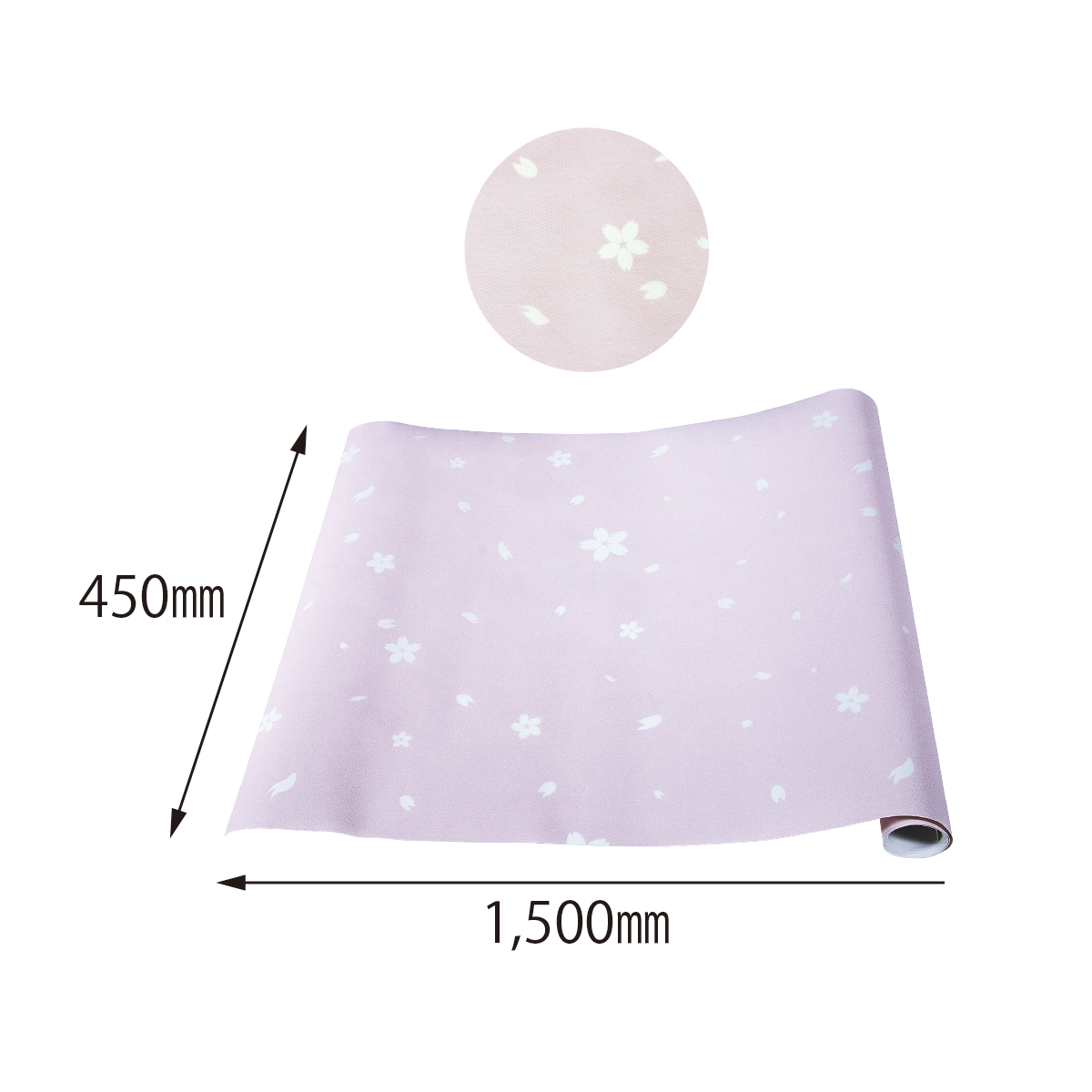 Folie protectie sertar, din EVA, roz pastel flori de cires, 1.5m