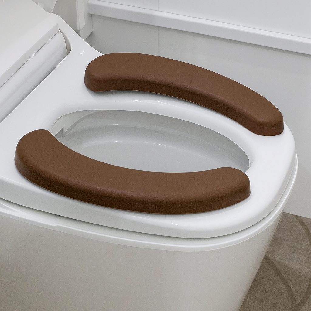 Husă capac WC maro din spumă moale – confort și igienă