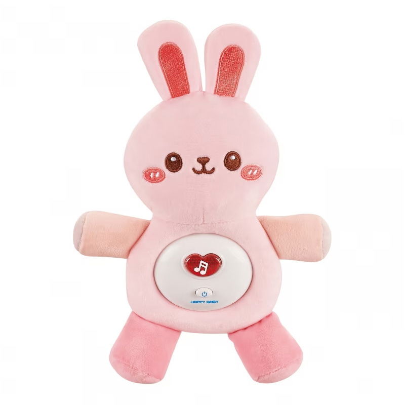 Jucarie de plus iepuras pentru bebelusi Chipolino cu lumini si melodii pink - Default Title