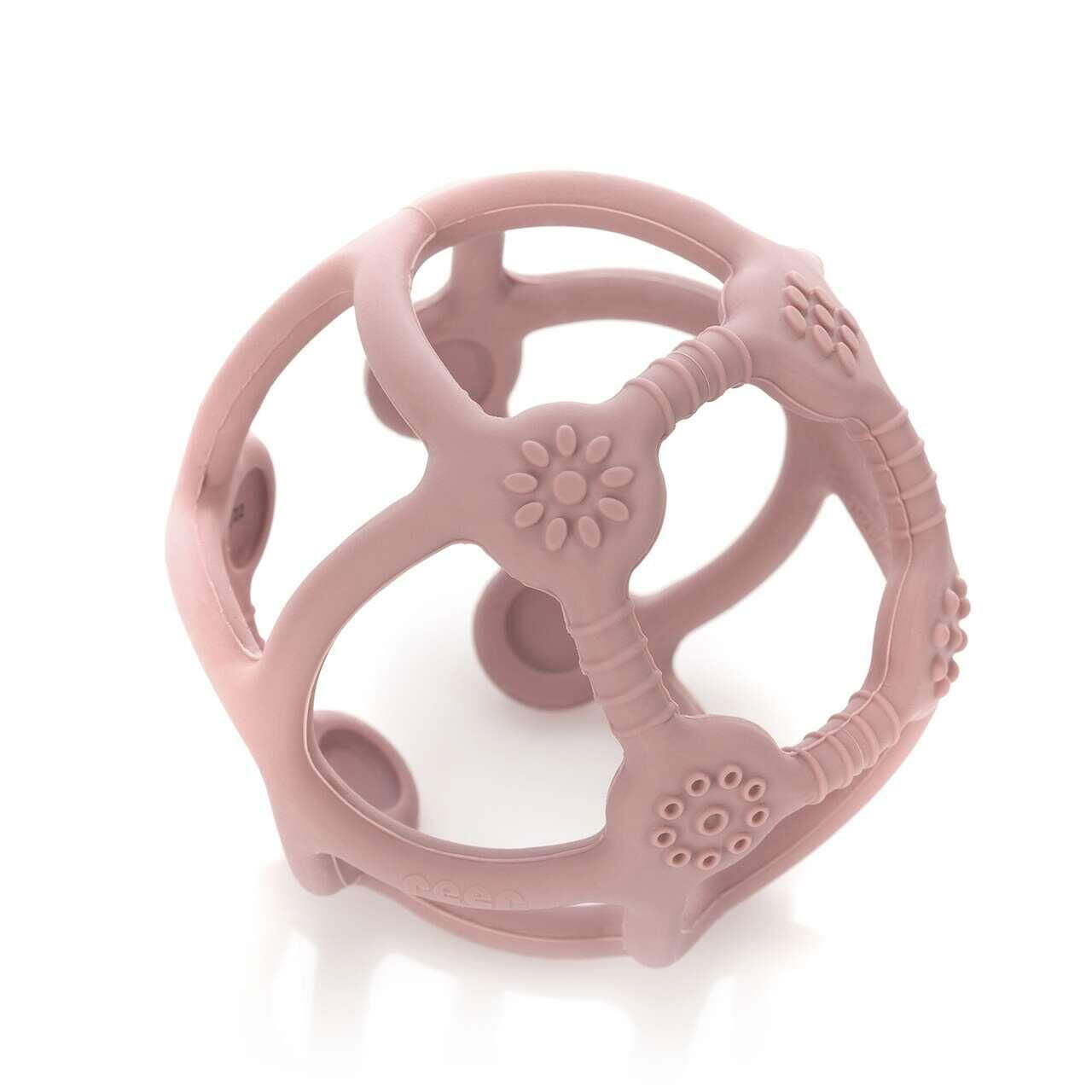 Jucarie pentru dentitie si minge 2in1, silicon, roz, 0 luni+, Reer Bite&Play 79284 - Default Title