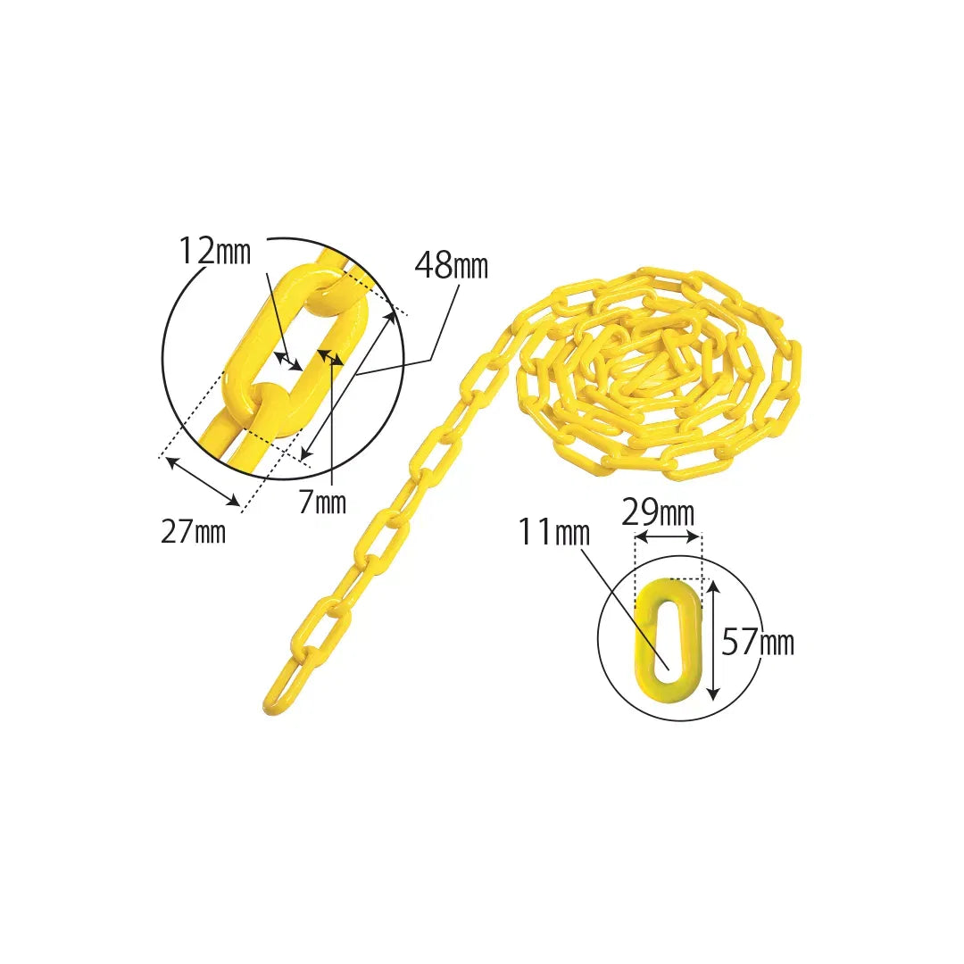 Lant plastic, pentru delimitare, 2m, Galben, 3+1 Gratis