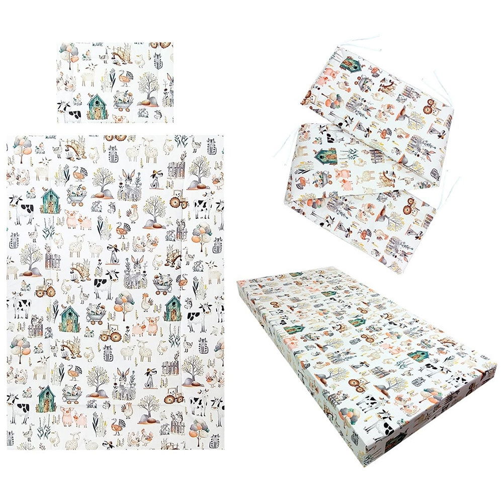 Lenjerie patut Hubners Fermier 4 piese alb - Default Title