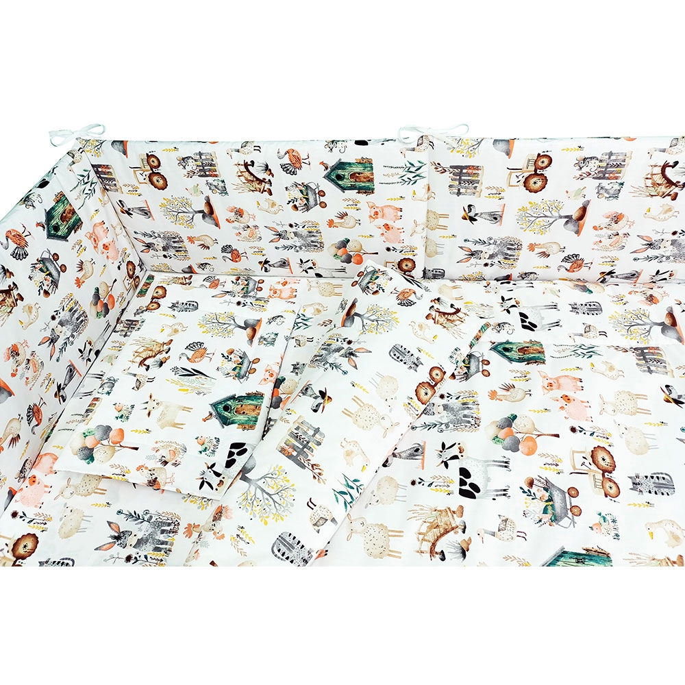 Lenjerie patut Hubners Fermier 5 piese alb