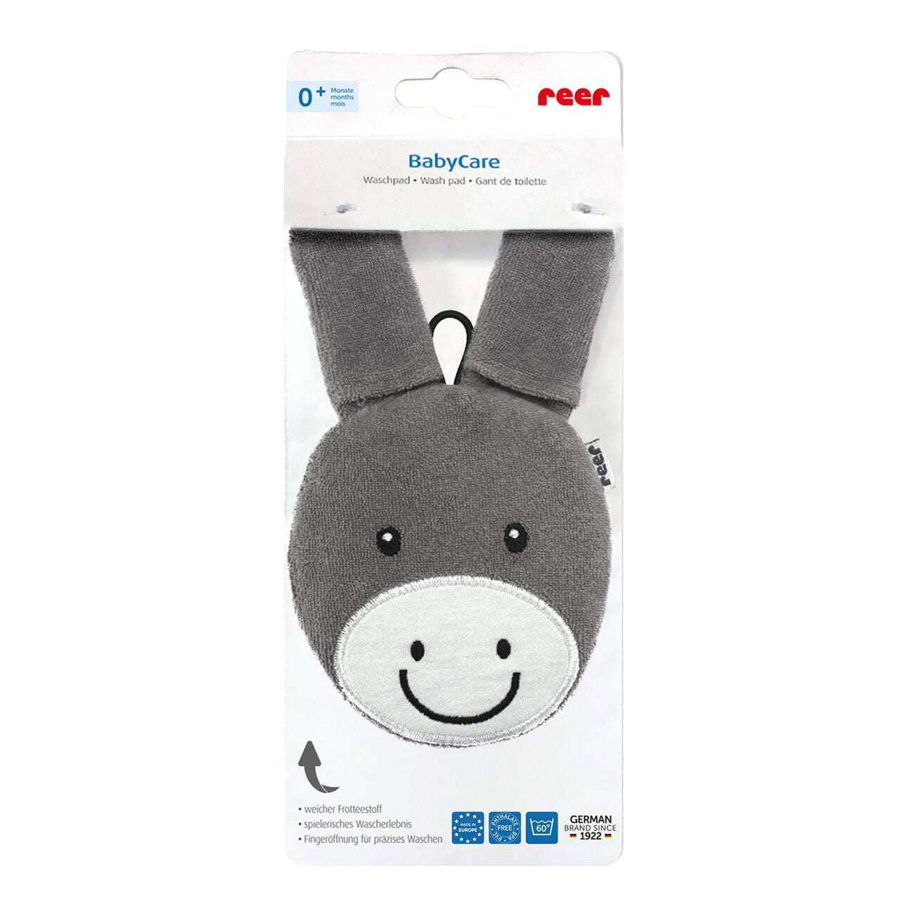 Manusa de baie pentru bebelusi, material textil, forma magarus, fara BPA, 0+ luni, Reer BabyCare Wash Pad 81091 - Default Title