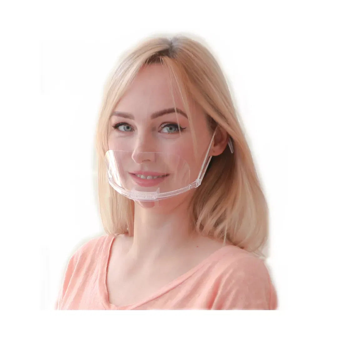 Masca de protectie transparenta din plastic, reutilizabila, set 10 buc, FM-08 - Default Title