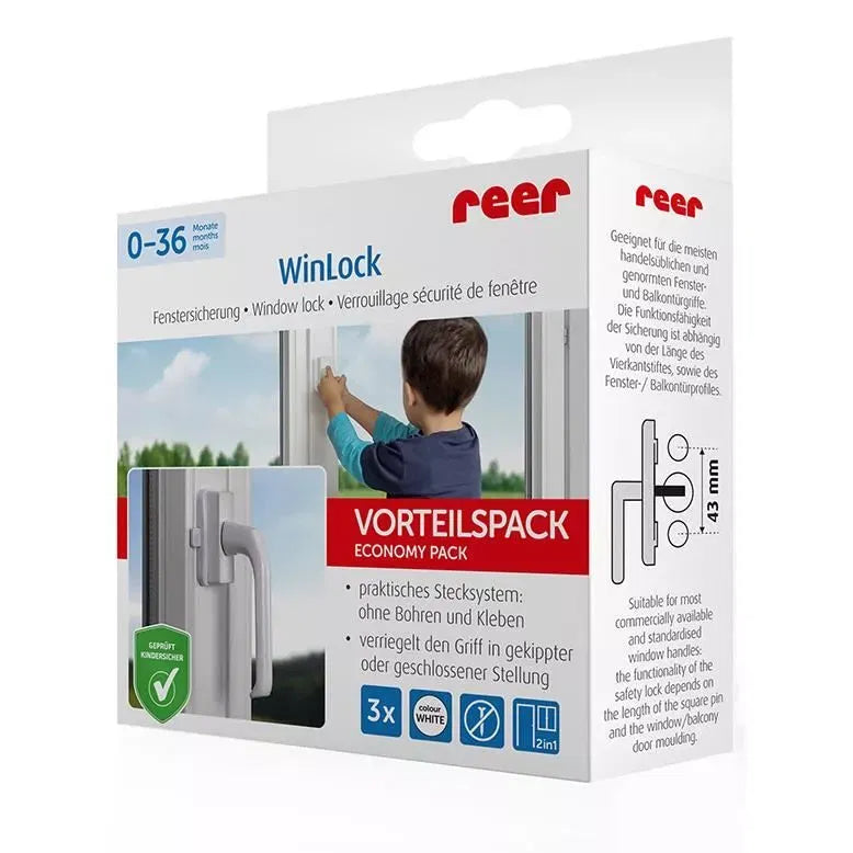 Opritor ferestre, din plastic, alb, pachet economic, 3 buc, Reer
