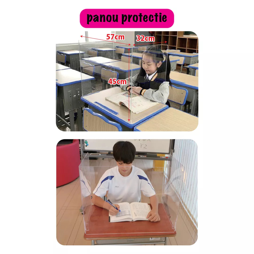 Panou acrilic de protectie in forma de U, 45x57x32x3