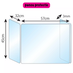 Panou acrilic de protectie in forma de U, 45x57x32x3