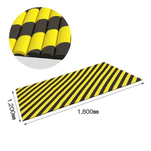 Panou decorativ, uz industrial, negru/galben, 9mm - 1200x1800mm