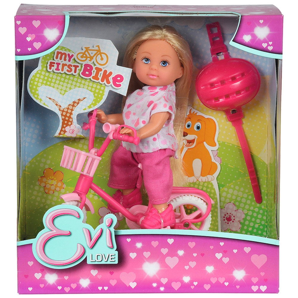 Papusa Simba Evi Love My First Bike 12 cm inimioare