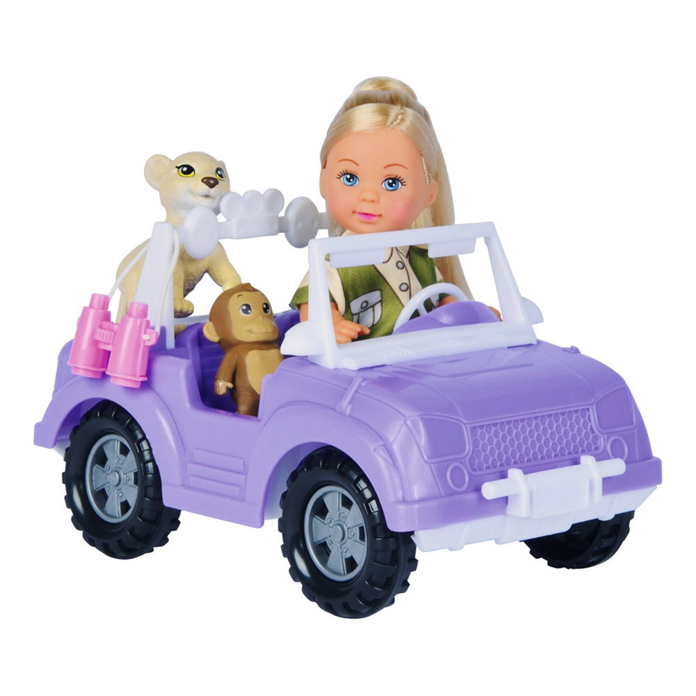 Papusa Simba Evi Love Safari 12 cm cu masinuta, animale si accesorii - Default Title