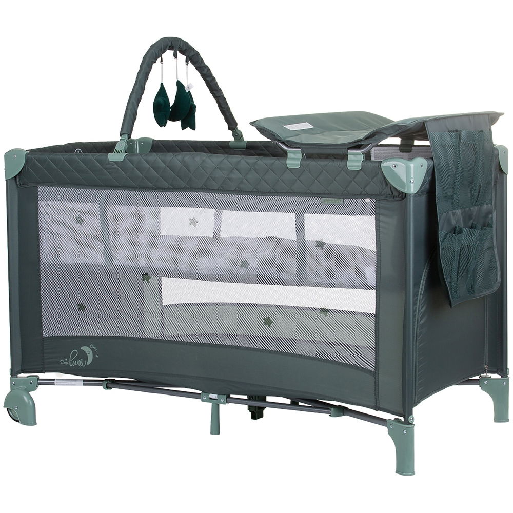 Patut pliabil cu saltea de infasat Chipolino Luna pastel green - Default Title