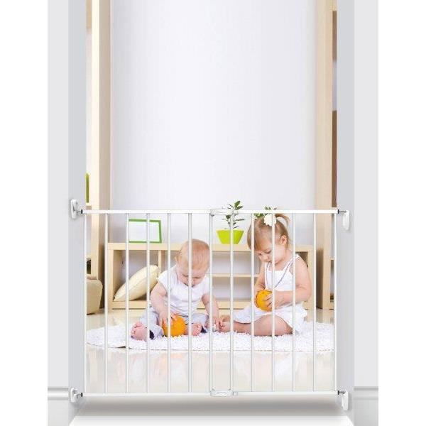 Poarta de siguranta extensibila pentru copii, Noma, 62–102 cm, metal alb