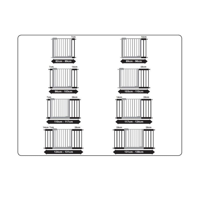 Poarta de siguranta pentru copii Noma Easy Fit, presiune, 75-82 cm, metal negru