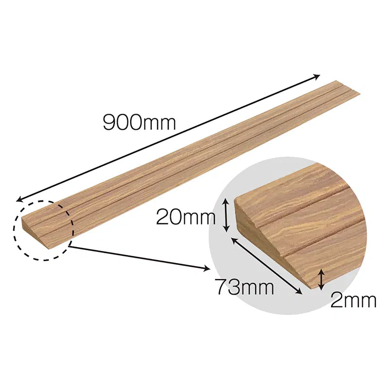 Profil Trecere Gresie Parchet, Pentru Diferenta de Nivel, Culoare Lemn Închis, Autoadeziv, 90cm - M: 78mm(l)x90cm(L)x20mm(h)