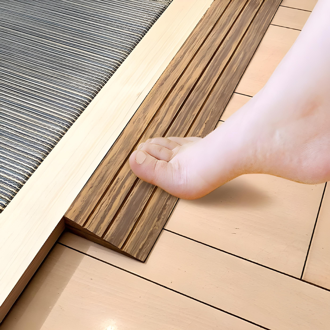 Profil Trecere Gresie Parchet, Pentru Diferenta de Nivel, Culoare Lemn Închis, Autoadeziv, 90cm - S: 50mm(l)x90cm(L)x15mm(h)