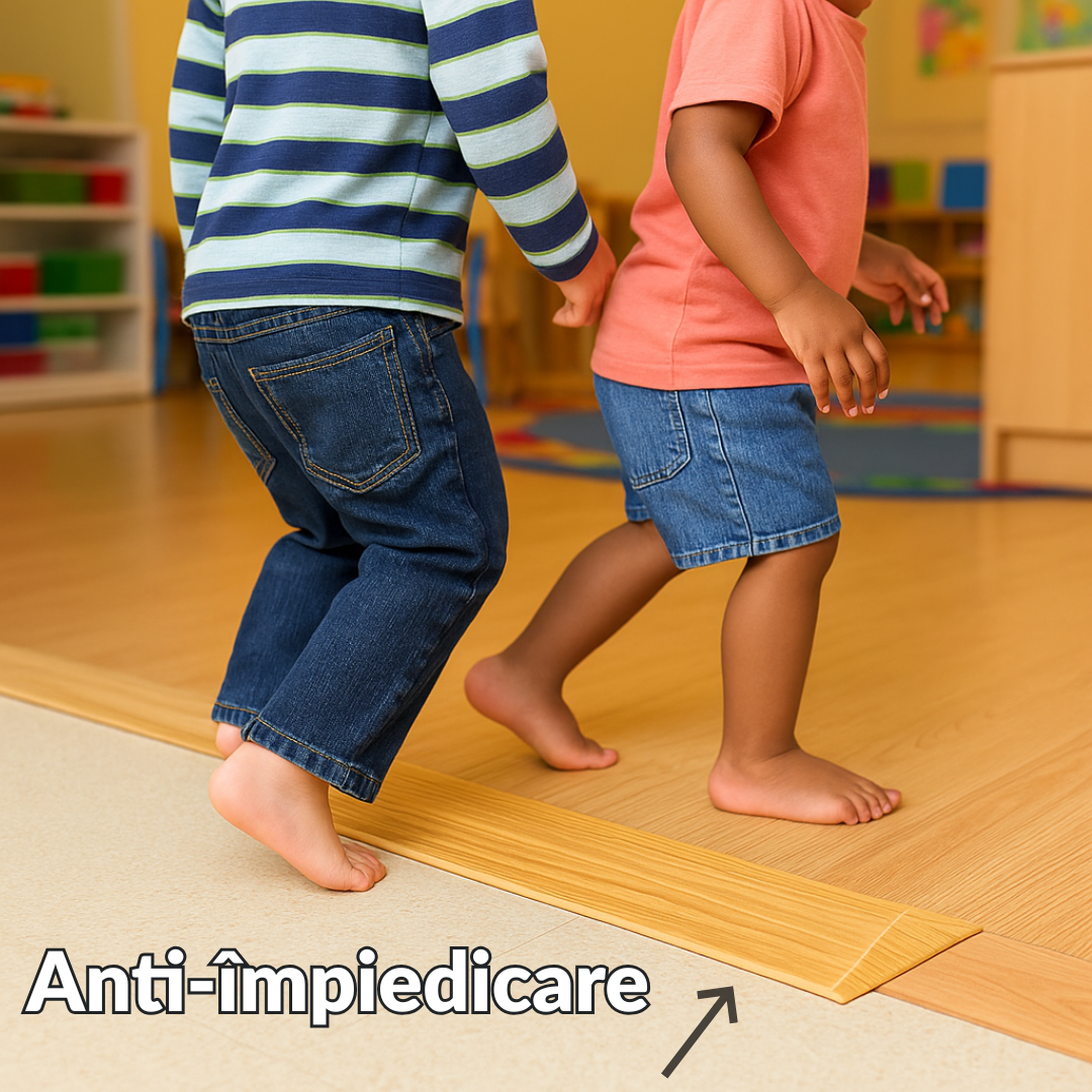 Profil Trecere Gresie Parchet, Pentru Diferenta de Nivel, Culoare Lemn Închis, Autoadeziv, 90cm