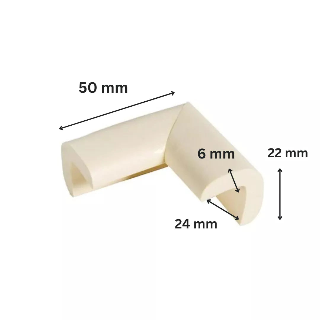 Protectie Colturi Mobila Copii, Crem - 24(l)x50(L)x22(h)x6(t)