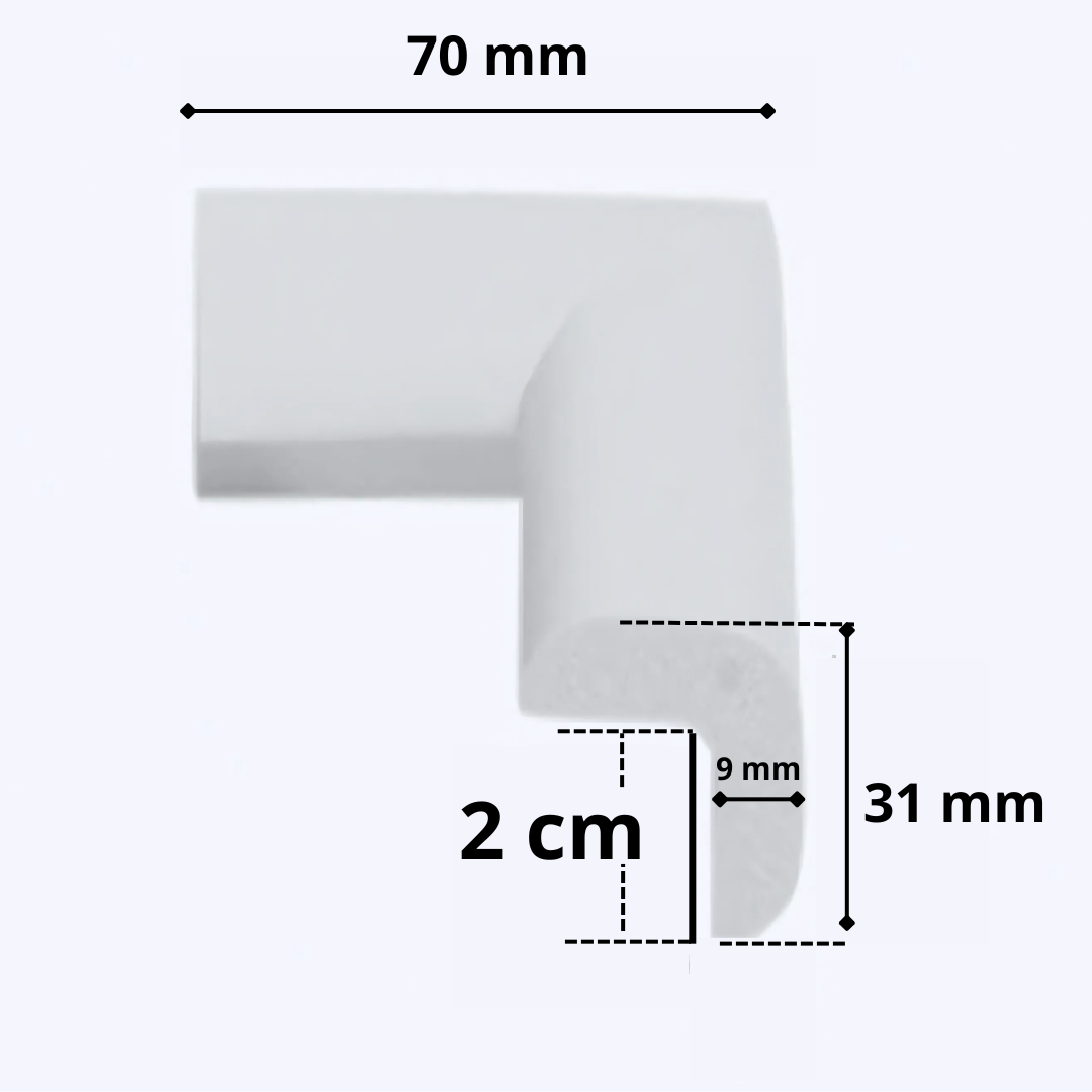 Protectie Colturi Mobila Copii Set 4buc Spuma Lemn Alb | Carboysafety