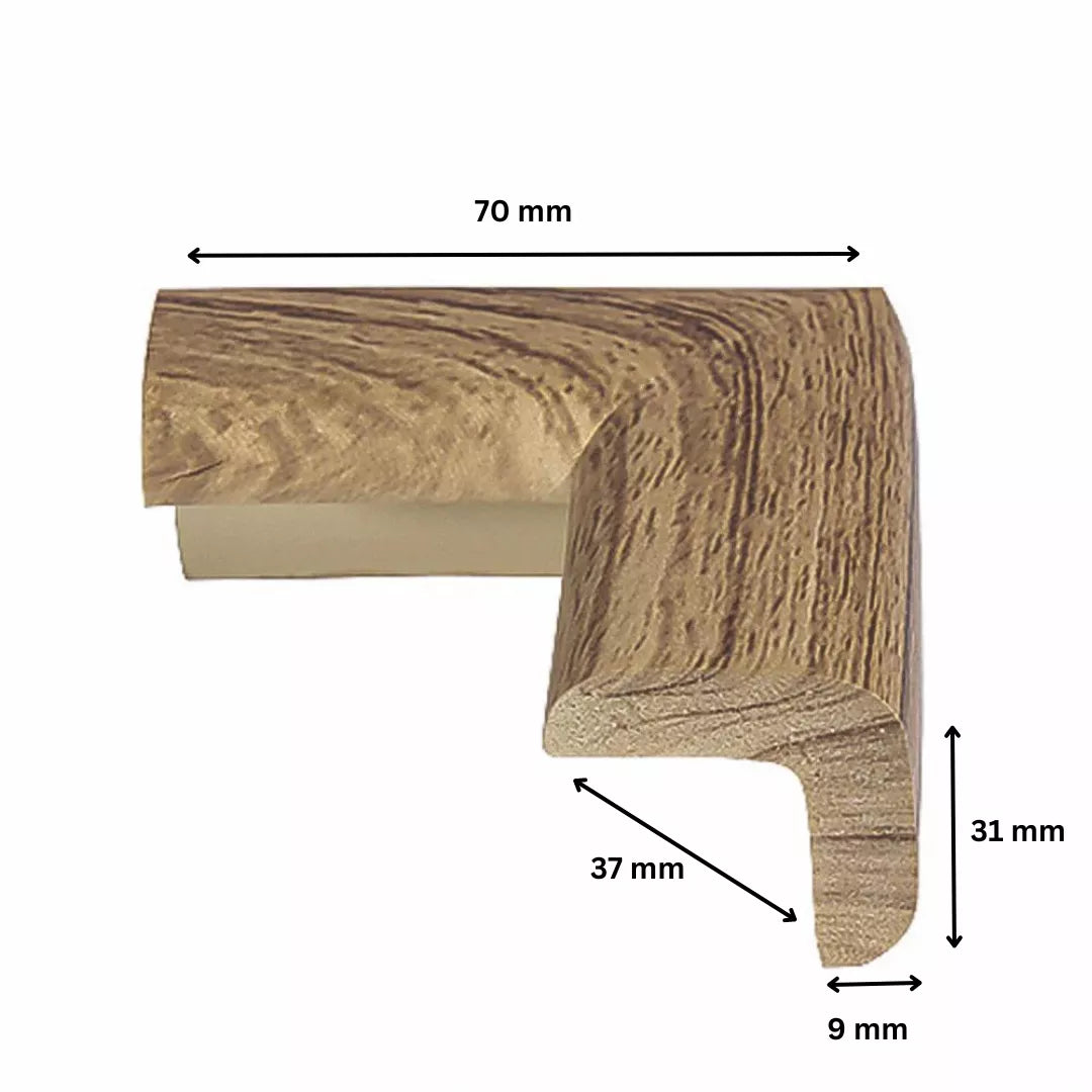 Protectie Colturi Mobila, din Spuma, Culoarea Lemnului - Lemn Inchis, 37(l)x70(L)x31(h)x9(t)